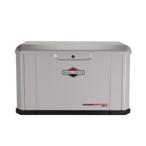 Briggs Stratton PowerProtect Standby Generator 26000 Watt LP 24000 Watt NG Standing alone as the industry’s most powerful air-cooled generator, the 26kW PP26 is the go-to choice for complete whole home power and peace-of-mind through the worst outages. This game-changer in home backup power comes standard with a commercial-grade Vanguard® engine for reliable power, and is backed by the industry’s most comprehensive warranty over time. FEATURES Worry-free whole home backup power with the industry’s most powerful air-cooled generator 6-Year limited warranty is the industry’s most comprehensive over time (see manual for details) Over 70% quieter during weekly test mode than full-load noise, offering more peace and quiet Optimized for both NG and LP for reliable backup power to your home using either type of fuel Comes standard with a Vanguard® commercial-grade engine, designed to provide reliable power through even the most demanding applications Can be installed as close as 18in away from your home, giving you more installation options (See installation manual for details) Generator is designed, engineered and assembled in the U.S.A., with U.S. and Global parts Briggs & Stratton PowerProtect Standby Generator 26000 Watt (LP)/24000 Watt (NG) Automotive-grade galvanneal steel base, aluminum enclosure. and powder-coated paint to resist rust SPECIFICATIONS CTS Brand Name BRIGGS AND STRATTON CTS Category Generators|Standby CTS Part Number 040658 Assembled Weight (lbs) 540 California Proposition 65 Warning Required Yes Country of Origin United States CSA Certified No Engine Cooling System Air Cooled ETL Listed No Height (in) 28.4 Hour Meter Yes Internal Supplier Part # 040658 Internet Product Code (IPC) 7E9A30DD084 Low Oil Shut Down Yes Manufacturer Warranty 6 Year – Limited Overload Protection Yes Package Depth 48.8 Package Height 50.5 Package Weight 625 Surged Wattage 26000 UL Listed Yes UPC 011675406585 Weight (lbs) 540